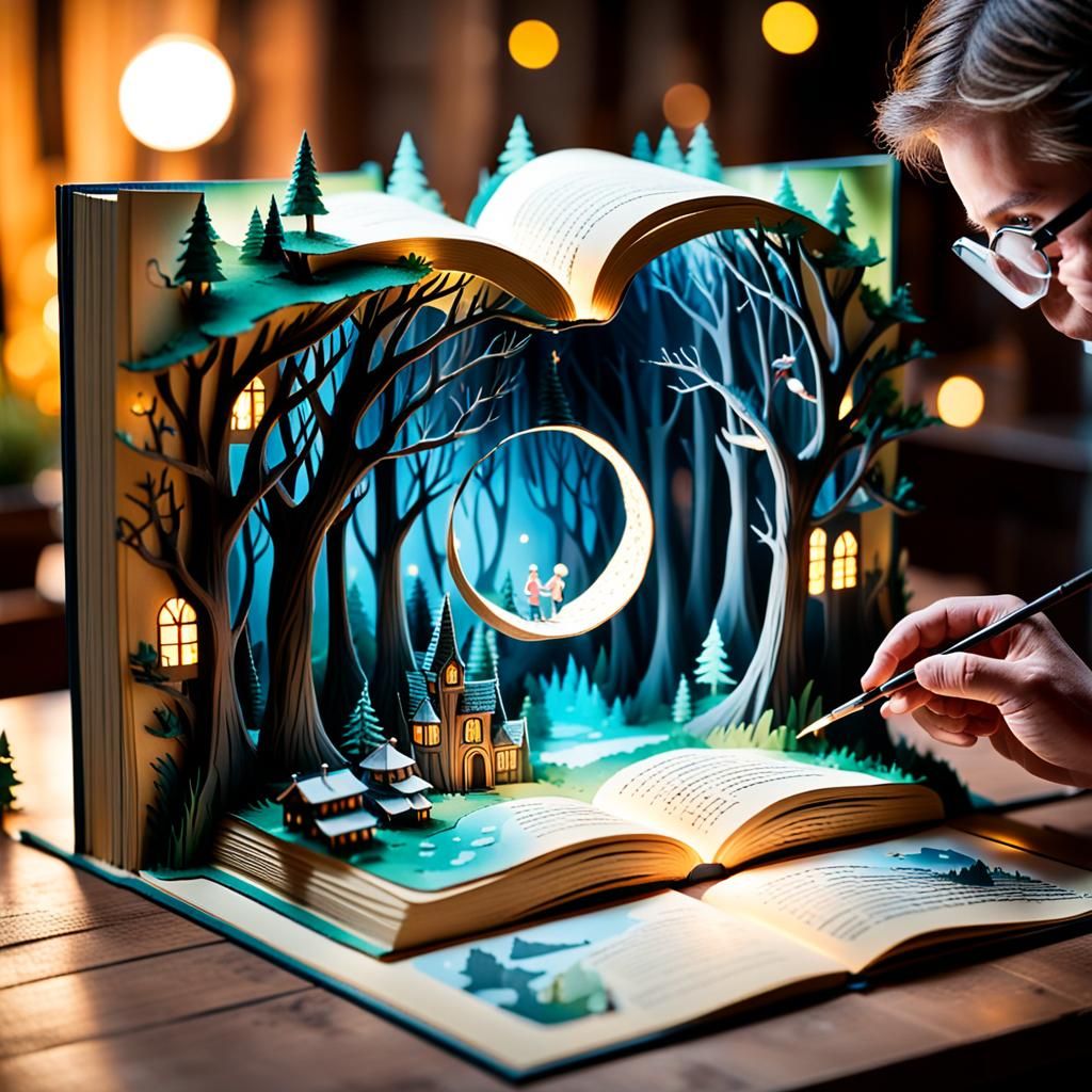Magical Pop-Up Book Creation with Bokeh Effects