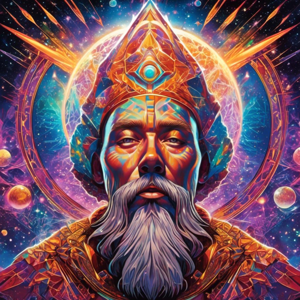 (Thin bald wizard with short brown goatee) tries to figure out what <lora:CosmicConvergence:1.0> actually is...