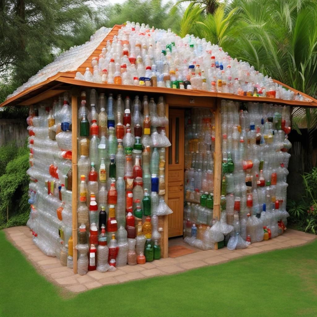 Eco-Friendly House Built from Recycled Bottles