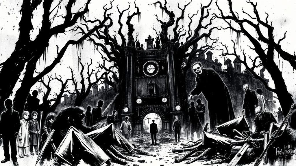 Gritty Ink Art Illustration in Traditional Style