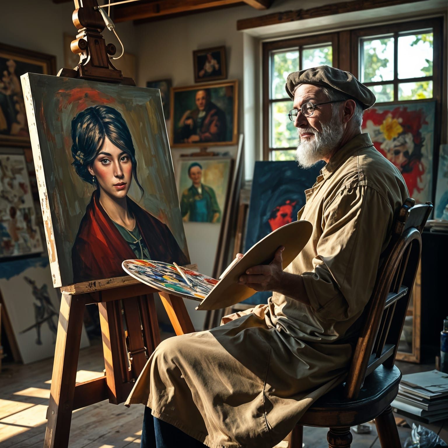 The Painter's Masterpiece: An Impressionist Portrait