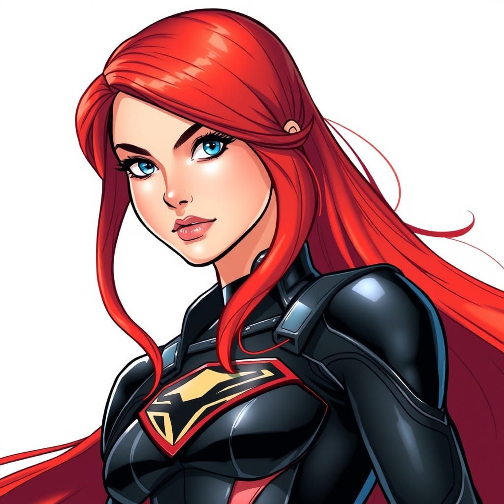 Cyberpunk Superheroine in High-Tech Suit