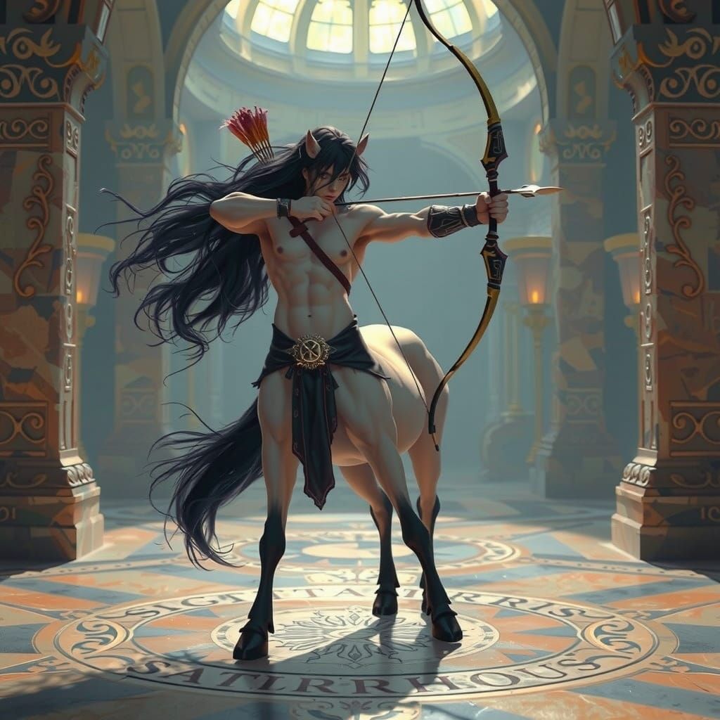 Eerie Centaur in Dark Romantic Style