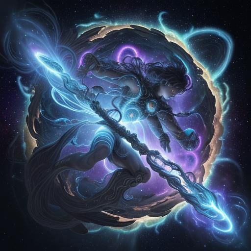 Cosmic Titans Clash in Surreal Astral Garden