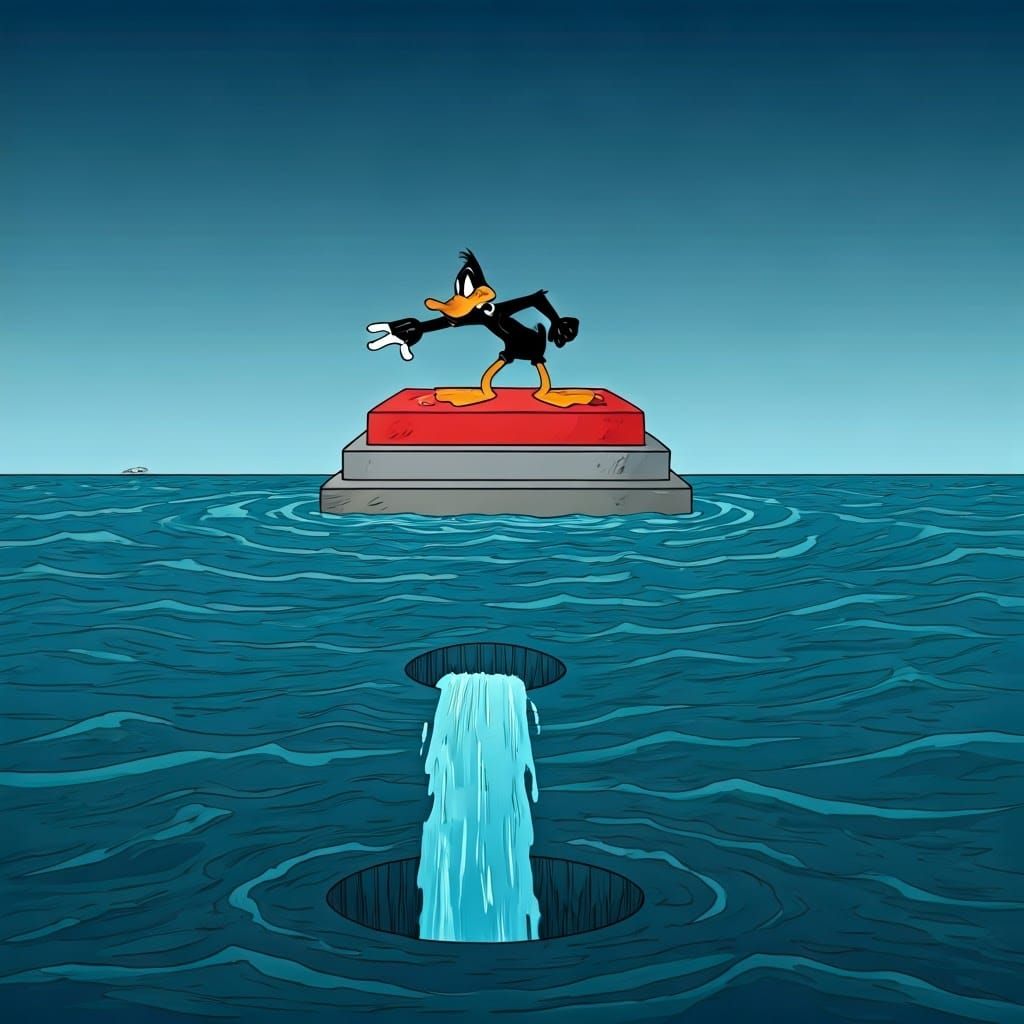 Daffy Duck in a Whimsical Cartoon Scene