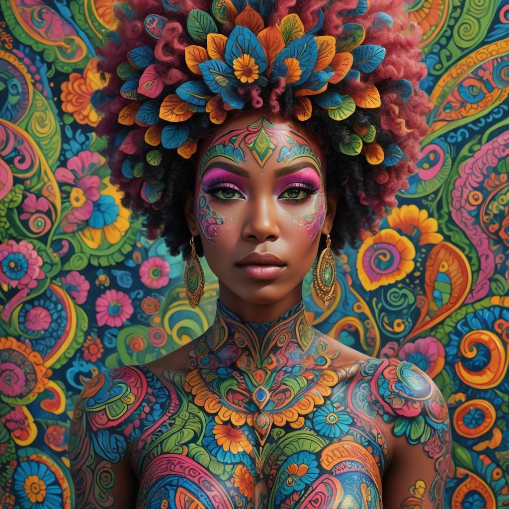 Psychedelic Paisley: A Vibrant 3D Render