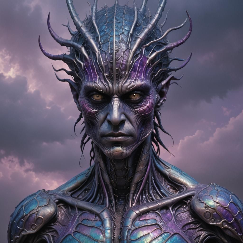 Fantasy Hybrid Creature Portrait in Hyperrealistic Style