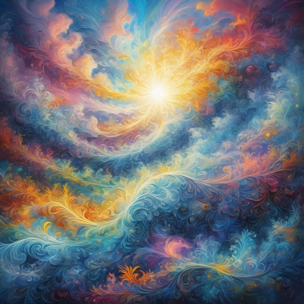 Ethereal Sunshine: A Divine Abstract Illustration