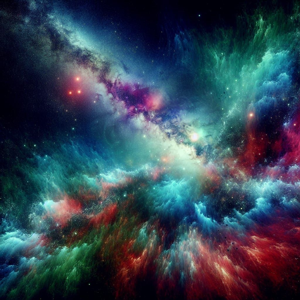 Vibrant Milky Way Swirls with Stars and Gas in a Dreamlike P...