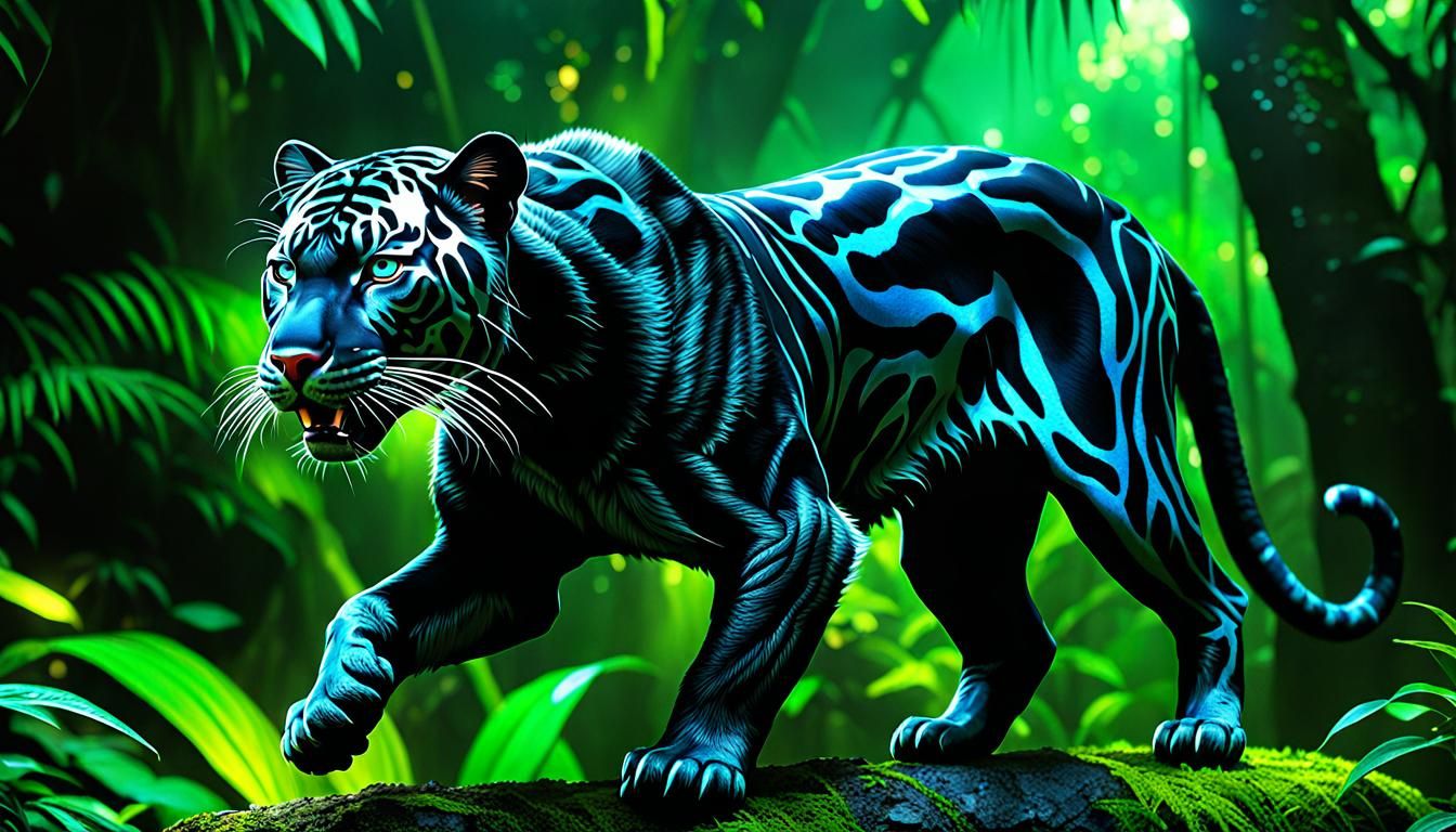 Energized Dark Jungle Panther in ArgonPunk Style