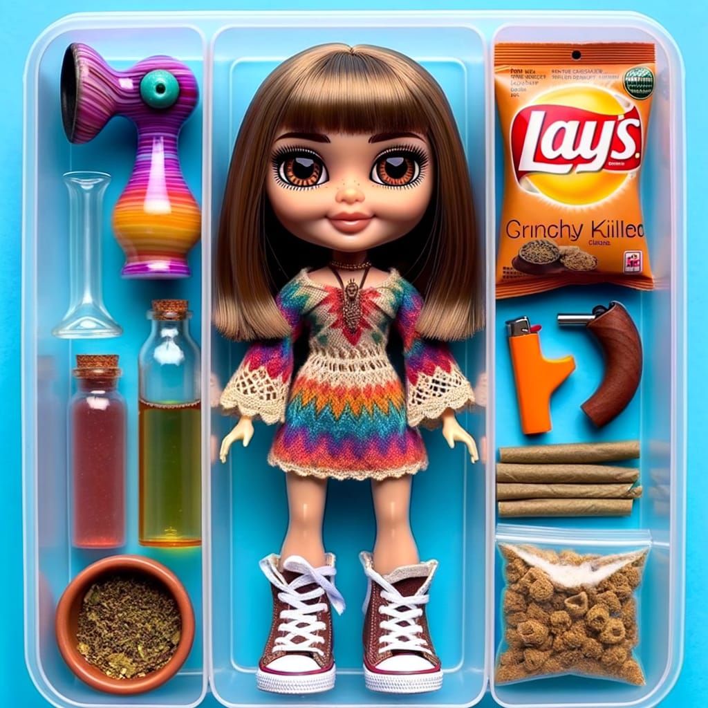 Canadian Hippie Barbie Doll in a Psychedelic Vibe