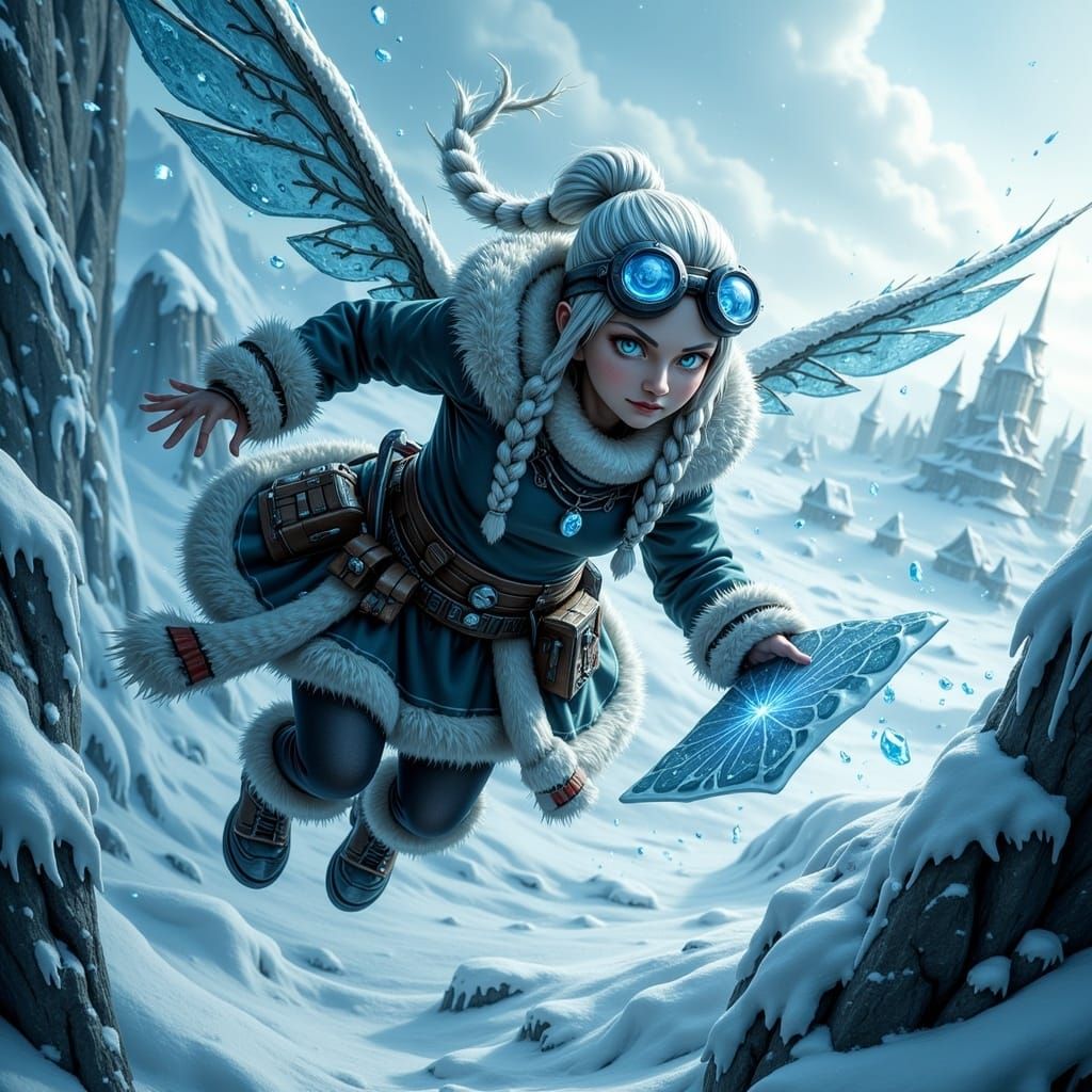 Frostpunk Scout Fairy Navigating Frozen Wasteland
