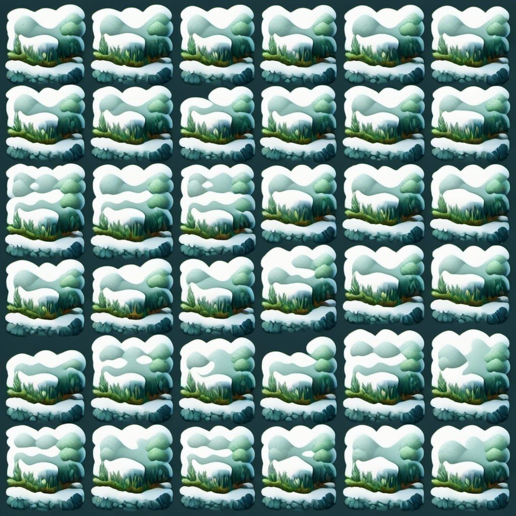 Seamless Winter Ground Tiles for Game Development