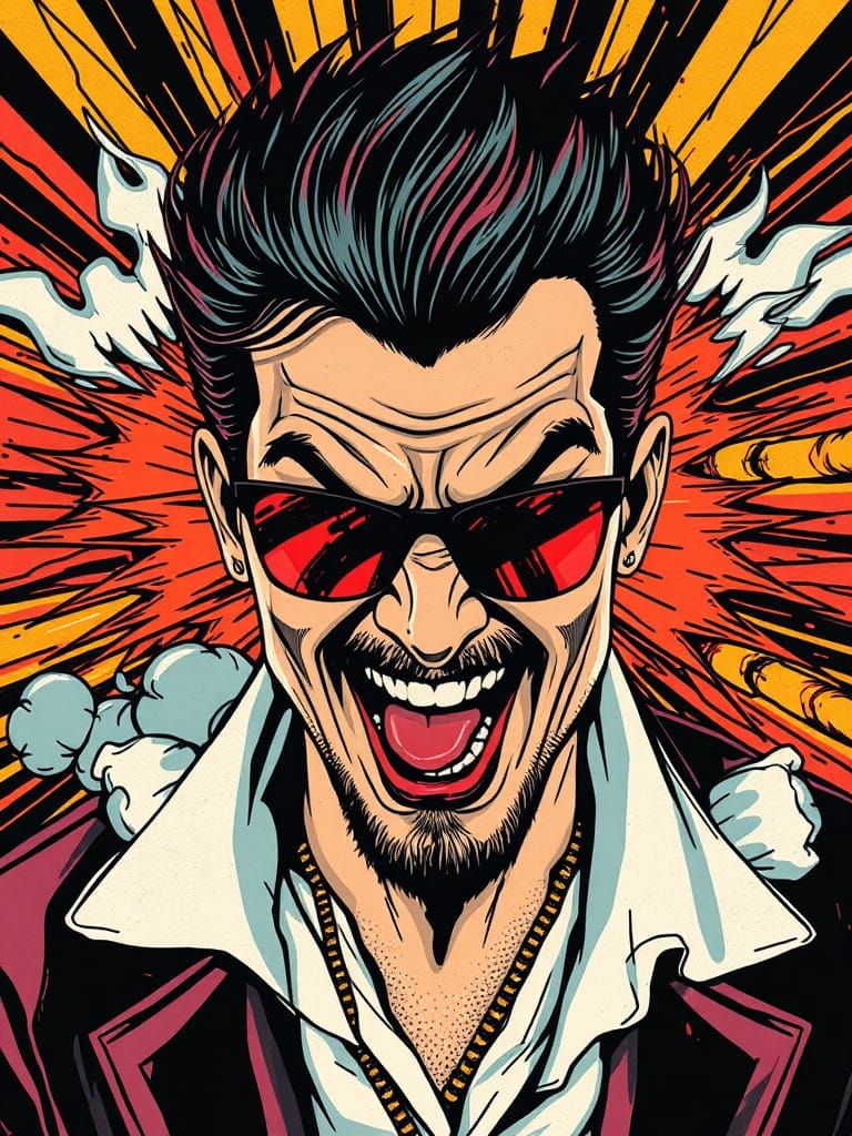 Explosive Pop Art Concert Poster Illustration