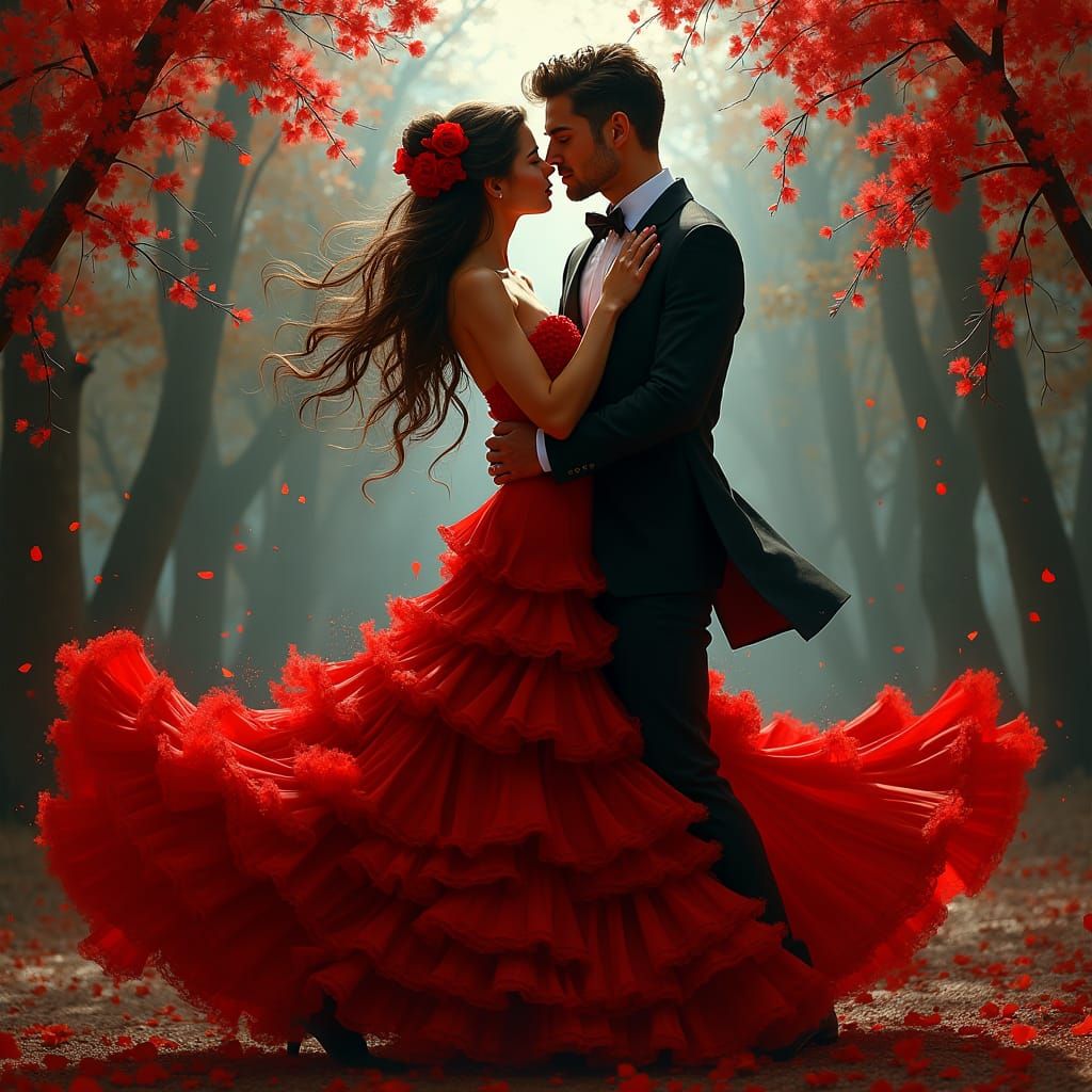 Passionate Flamenco Dance in Spanish Art Style