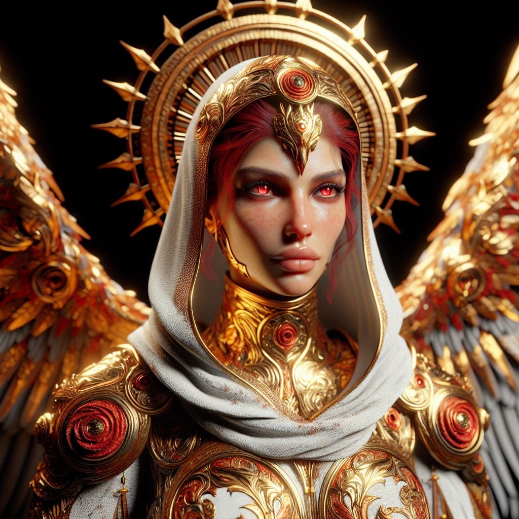 Radiant Saint in Golden Phoenix Armor