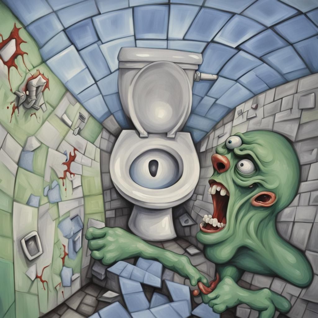 Surreal Horror: Despair in Distorted Toilet