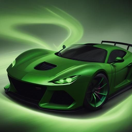 Shego Drives Sports Car with Green Fire Wheels