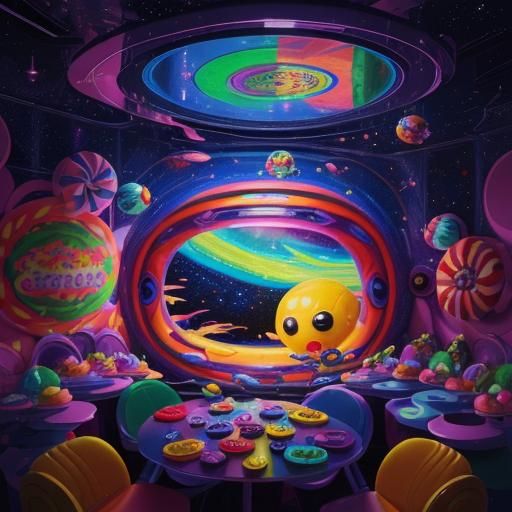 Sci-Fi Movie Scene in Candy Art Style