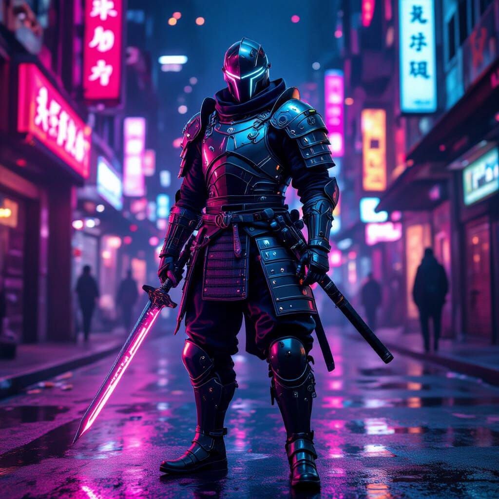 Cyberpunk Western Warrior in Neotokyo Arena