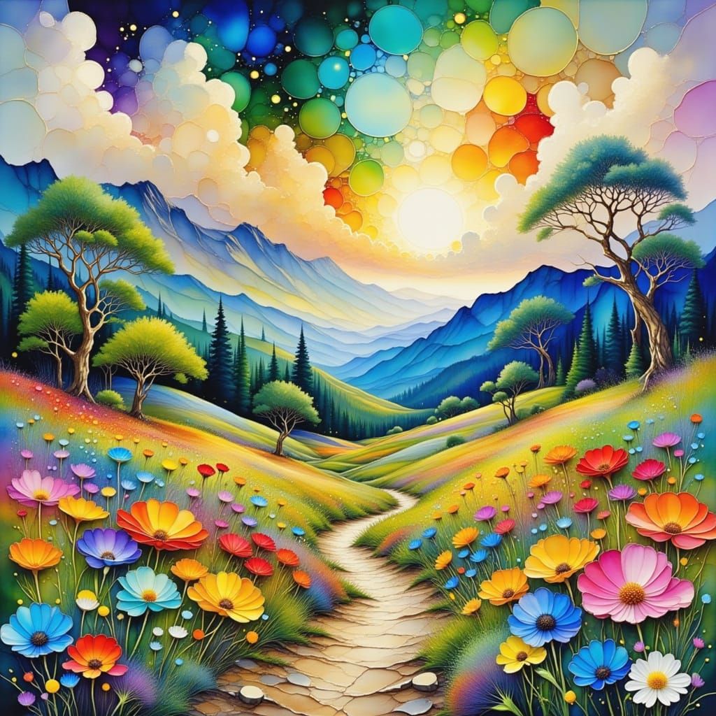 Luminous Post-Impressionist Landscape with Gentle Brushwork