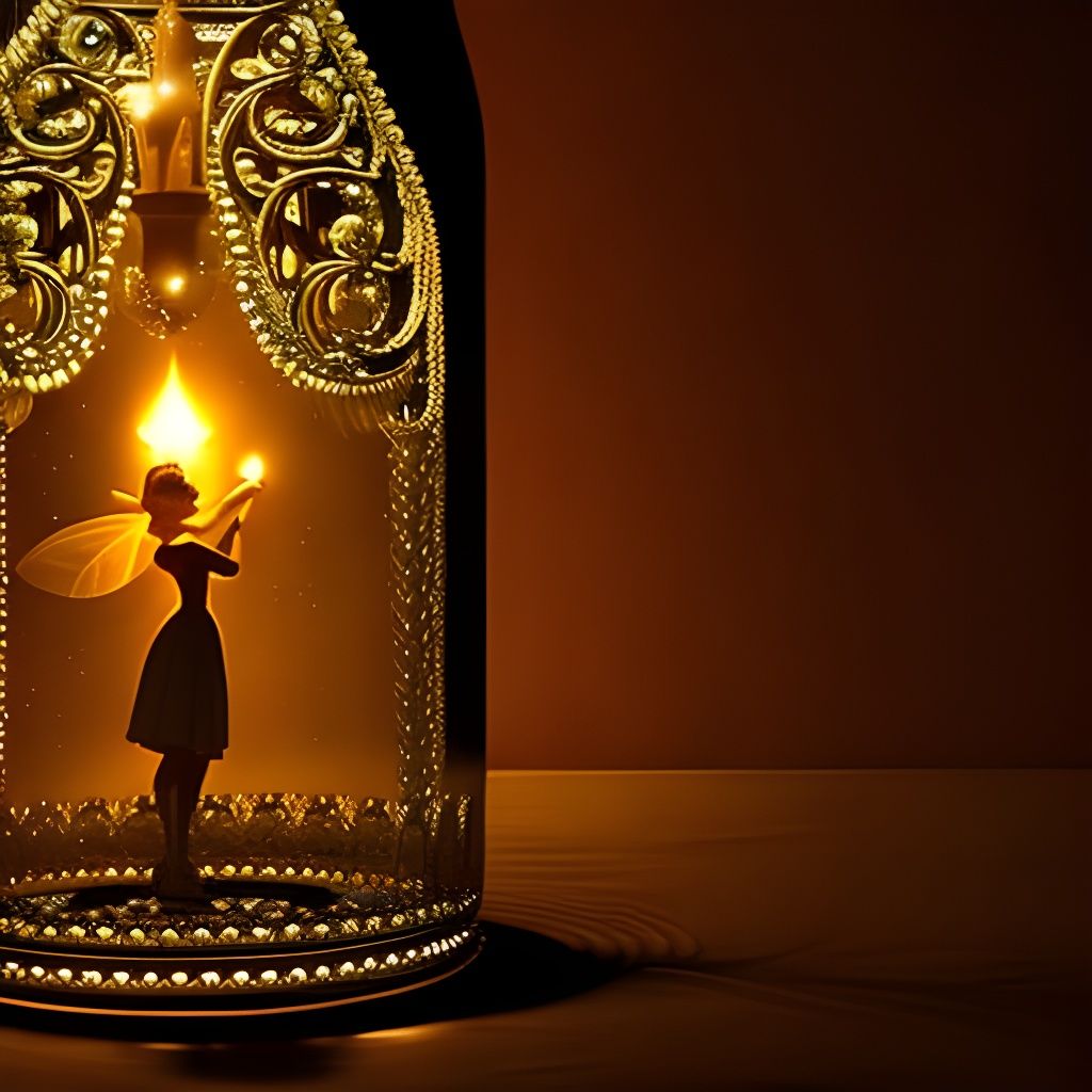 Tinker Bell Trapped: Ornate Disney-Style Digital Art