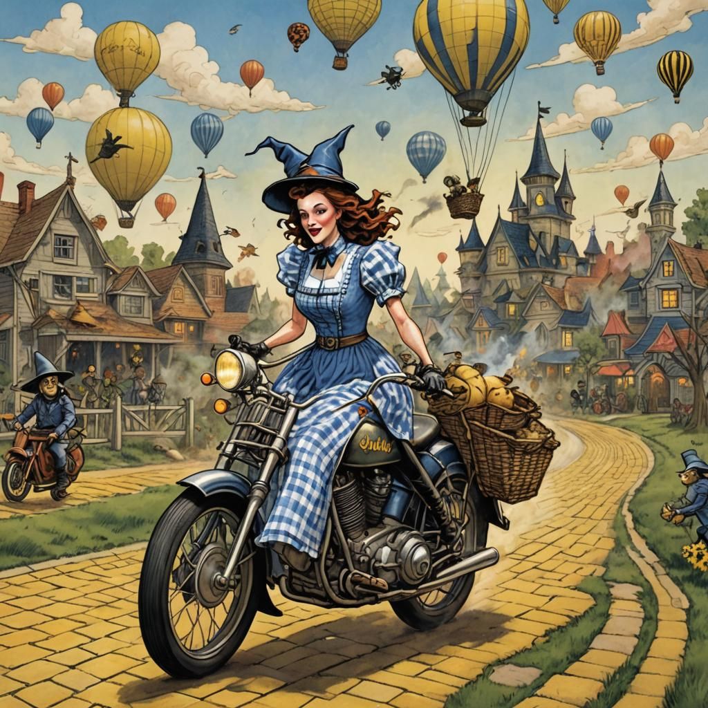 Dorothy Rides the Yellow Brick Road