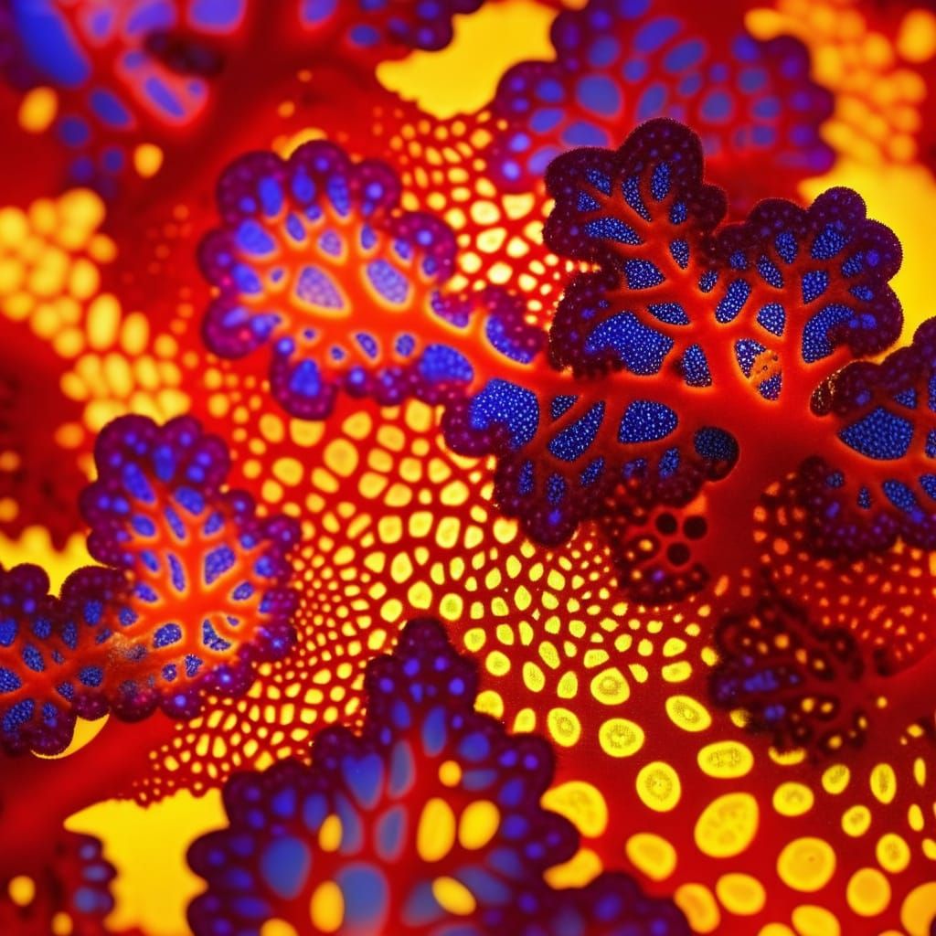 Bioluminescent Parthenocissus Veitchii Close-Up Photograph