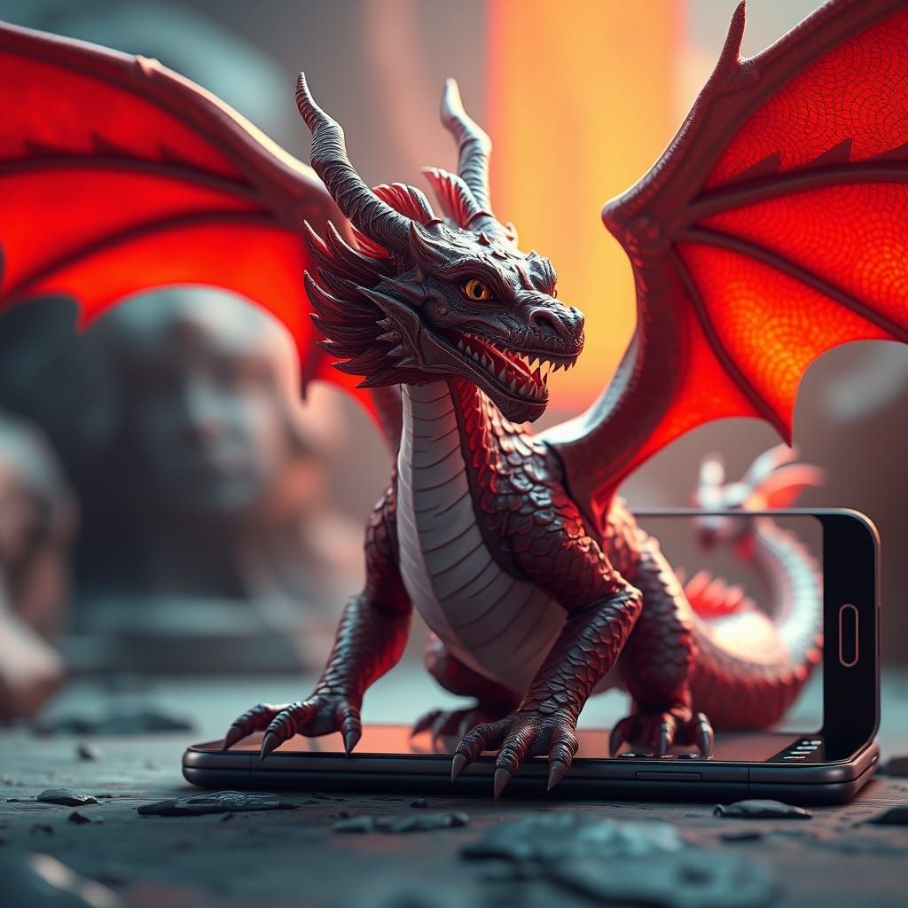 Epic Dragon Emerges from Phone in Stunning 3D