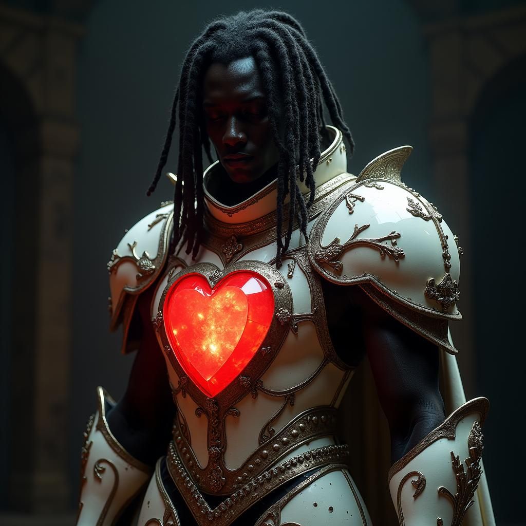 Shadow Figure in Pearl White African Armor