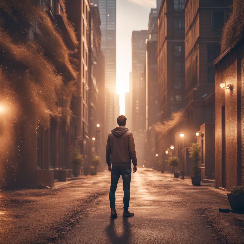 Hyperrealistic Portrait of Modern Man's Hard Life