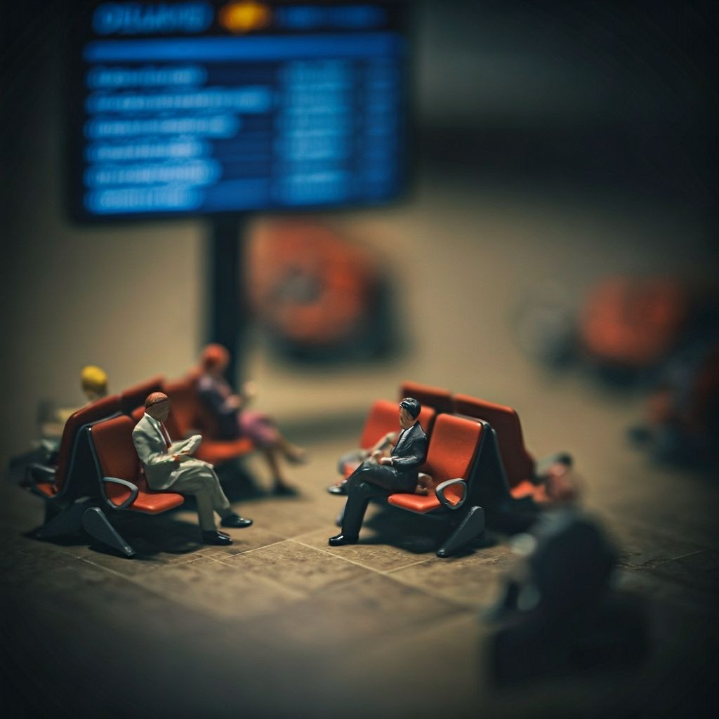 Miniature Airport Waiting Area in Tilt-Shift Style