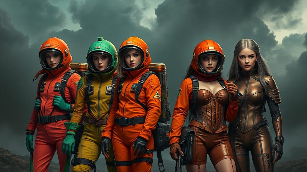 Eccentric Rocket-Girls Gathering in Gothic Sci-Fi Style