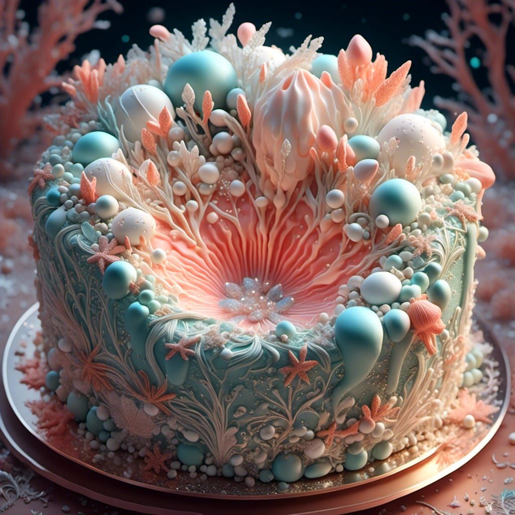 Translucent Moringa Cake with Filigree in Art Nouveau Style