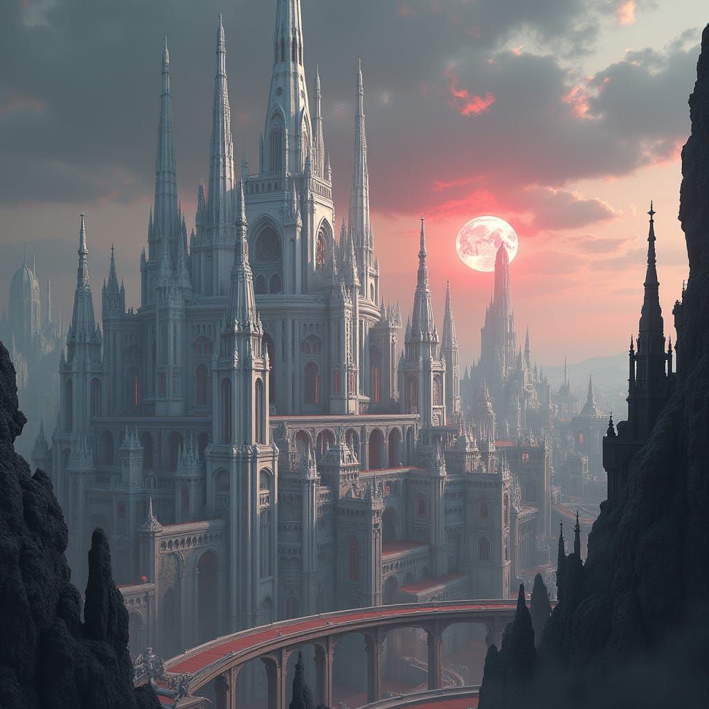 Futuristic Metropolis at Sunset
