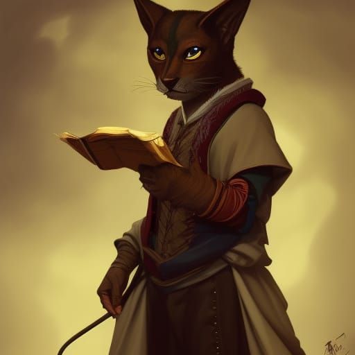 Renaissance Catfolk Portrait in Dynamic Lighting