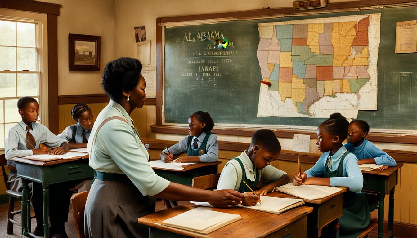 Intimate Classroom Scene in Southern American Realism