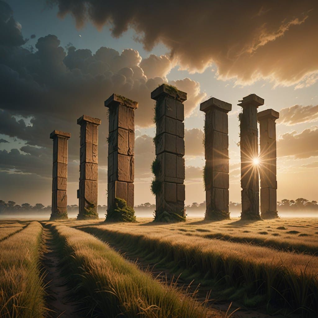 Surreal Landscape of Solid Light Beams