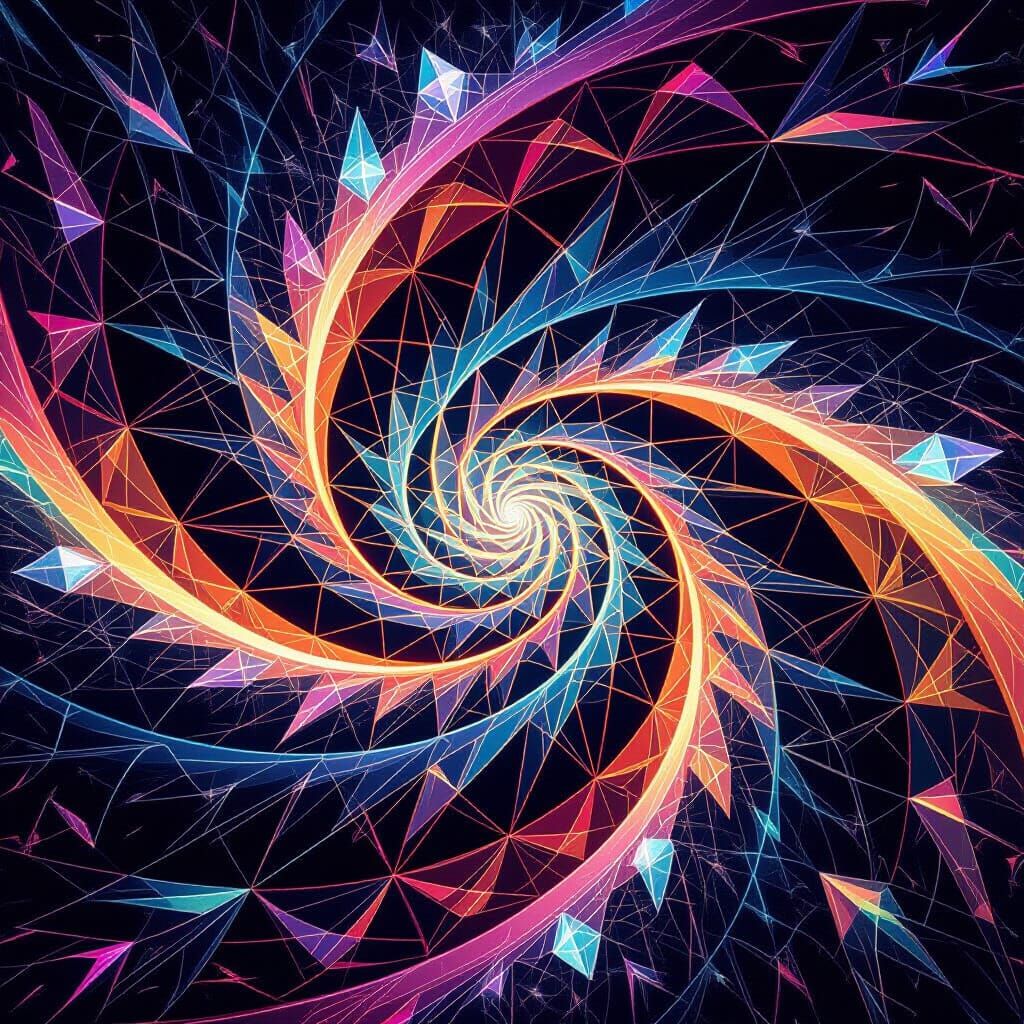 Hypnotic Fractal Vortex in Psychedelic Art Style