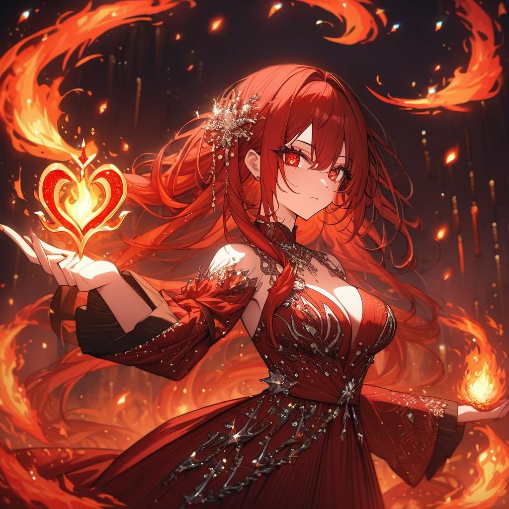 Anime Girl Empowered by Fire 🔥