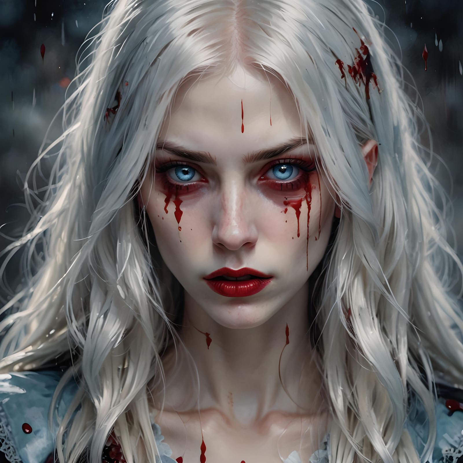 Kawaii Vampire Portrait in Detailed Matte Painting Style