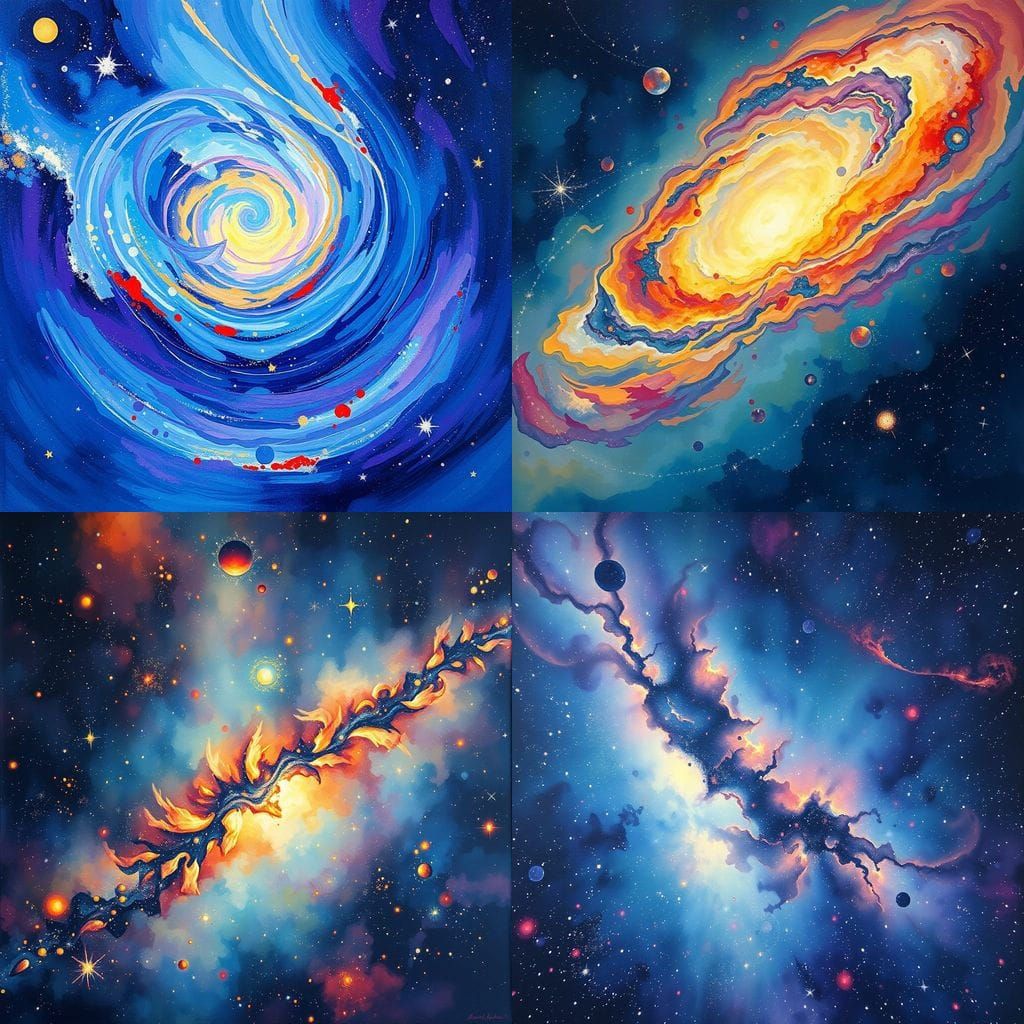 Epic Gouache Galaxy Sky Masterpiece