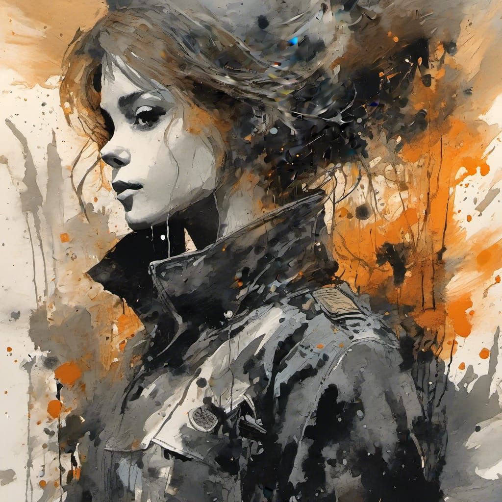 Image Generated with Blotched Ink Techniques