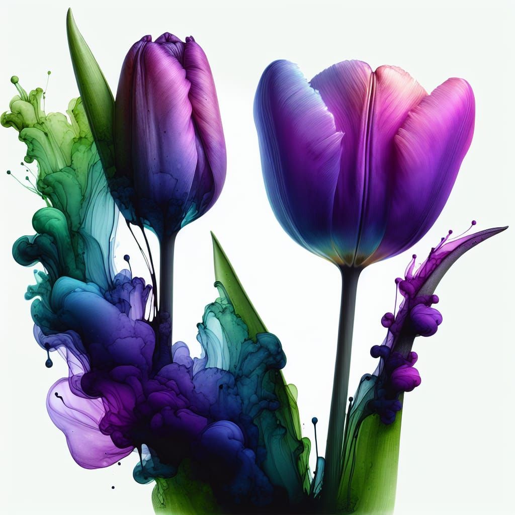 Vibrant Purple Tulip in Abstraction