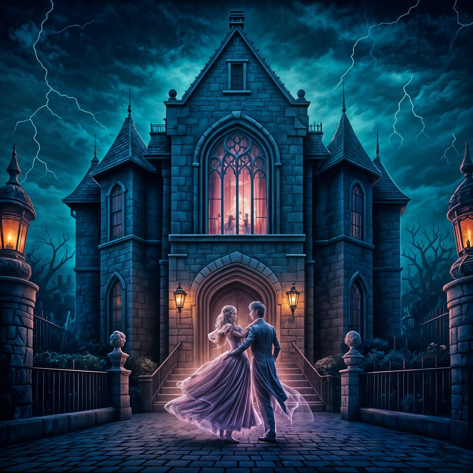 Ghosts Dance in a Haunted Ballroom