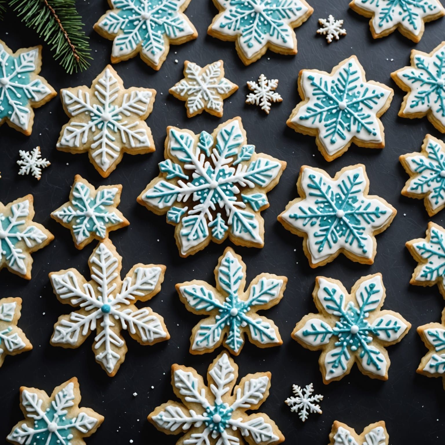 Whimsical Christmas Snowflakes Made of Sugar