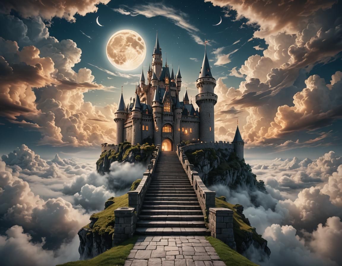 Majestic Stairway to Heaven: Castle in Clouds