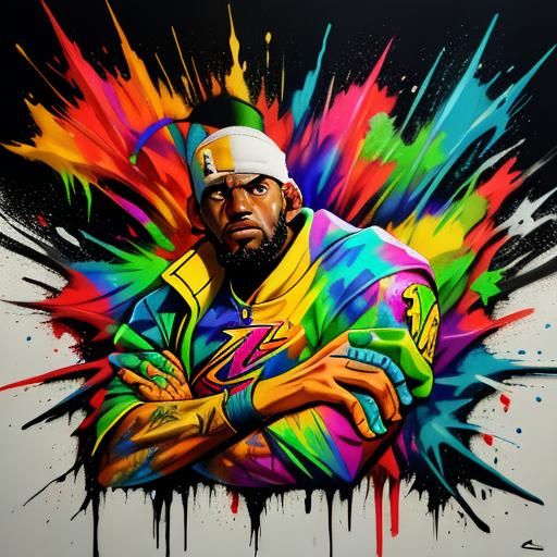 LeBron James Graffiti Art in Street Style