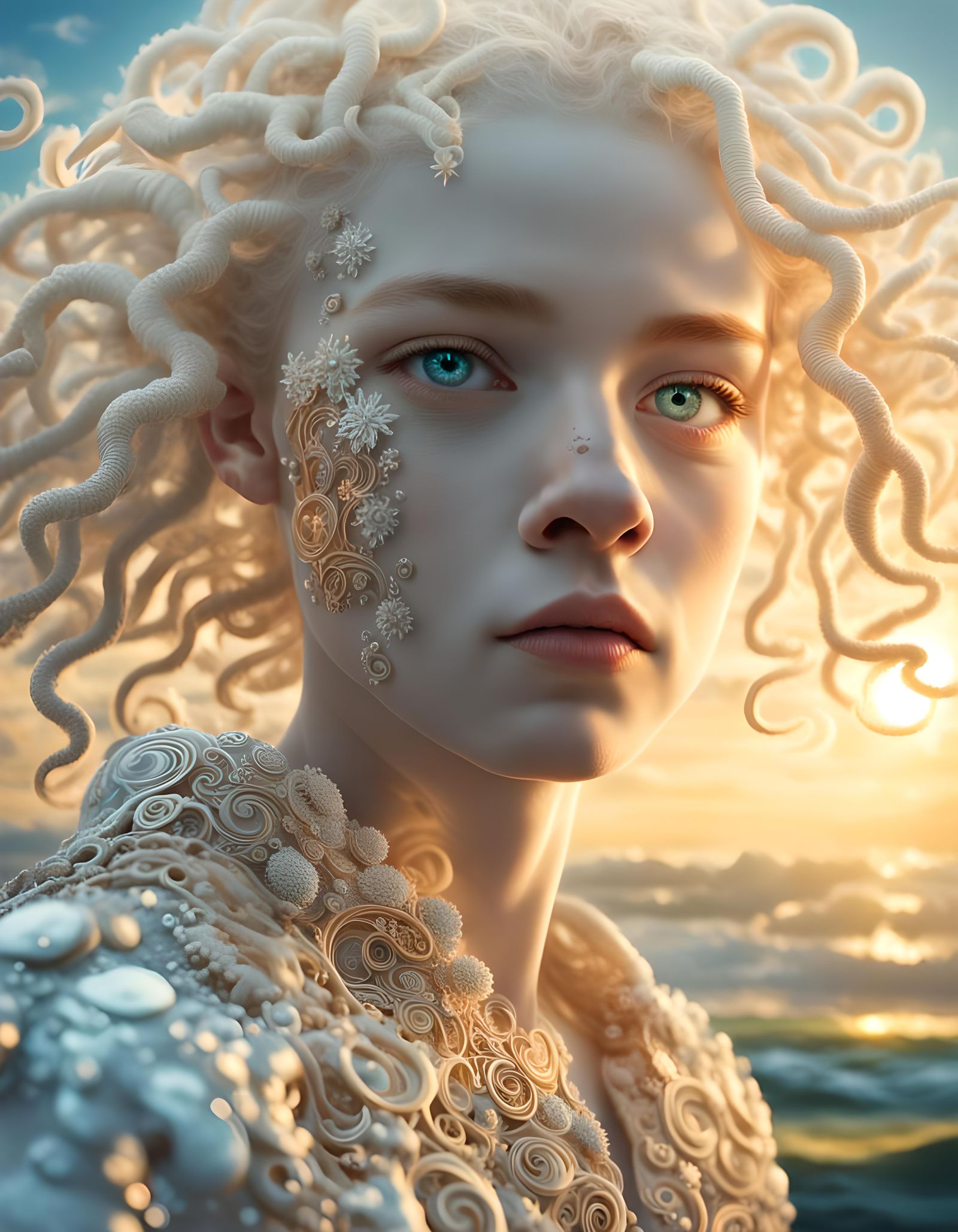 Intricate Microchip Complexion of Albino Girl