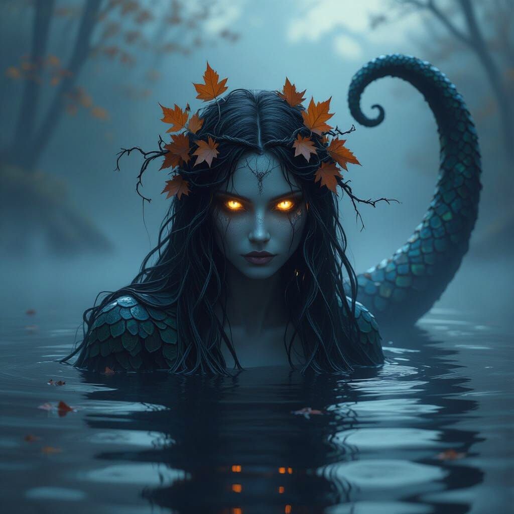 Mystical Water Creature Emerges from Enchanted Lake